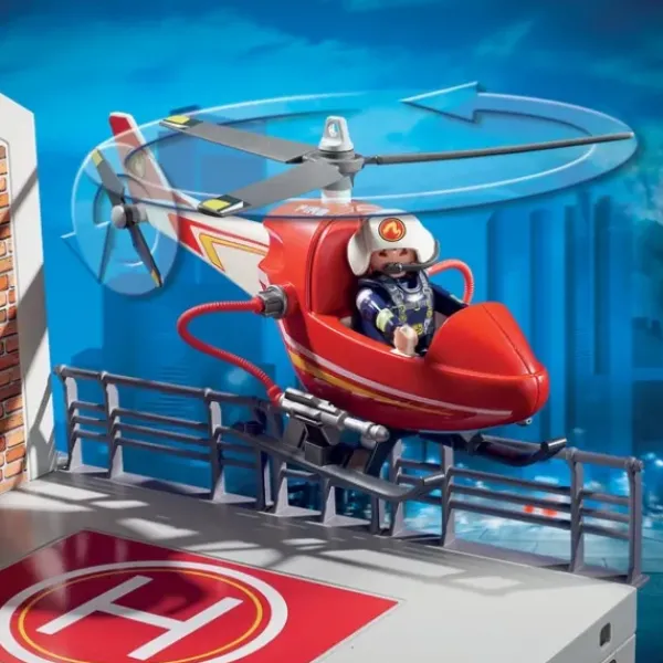 Playmobil Playmobil<9462 - Caserne De Pompiers Et Helicoptere City Action