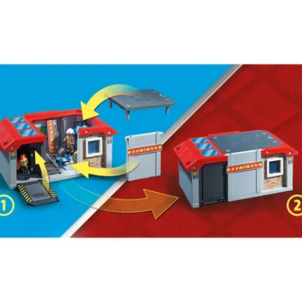Playmobil Playmobil<71193 - City Action - Caserne De Pompiers Transportable