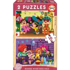 Educa Puzzles Bois<2 Puzzles En Bois 16 Pieces Carnaval