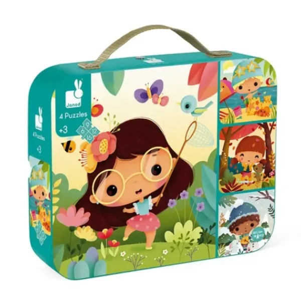 Janod Puzzle Bébé / Enfant<4 Puzzles Evolutif Les 4 Saisons