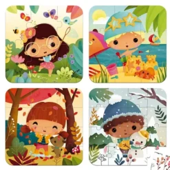 Janod Puzzle Bébé / Enfant<4 Puzzles Evolutif Les 4 Saisons
