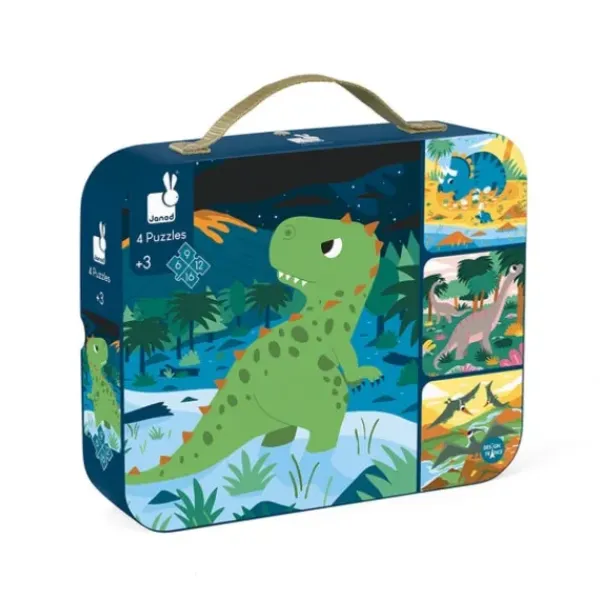 Janod Puzzle Bébé / Enfant<4 Puzzles Evolutifs Dinosaures