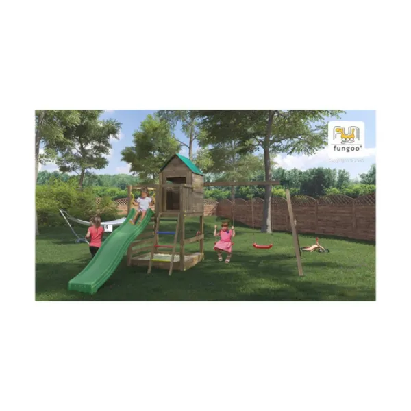 Fungoo Aires De Jeux<Aire De Jeux A Double Plateforme Avec Balancoire Double - Jarcas