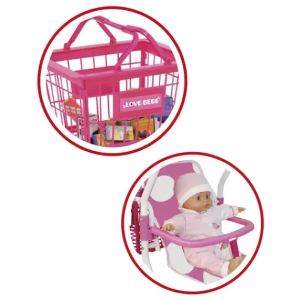 LOVE BEBE Poupons<Chariot De Course Avec Siege Bebe
