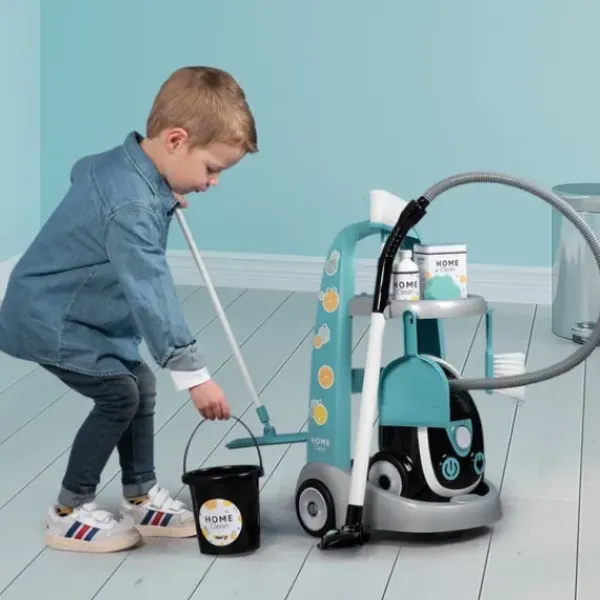 Smoby Nettoyage, Ménage<Chariot De Ménage + Aspirateur Electronique - 9 Accessoires