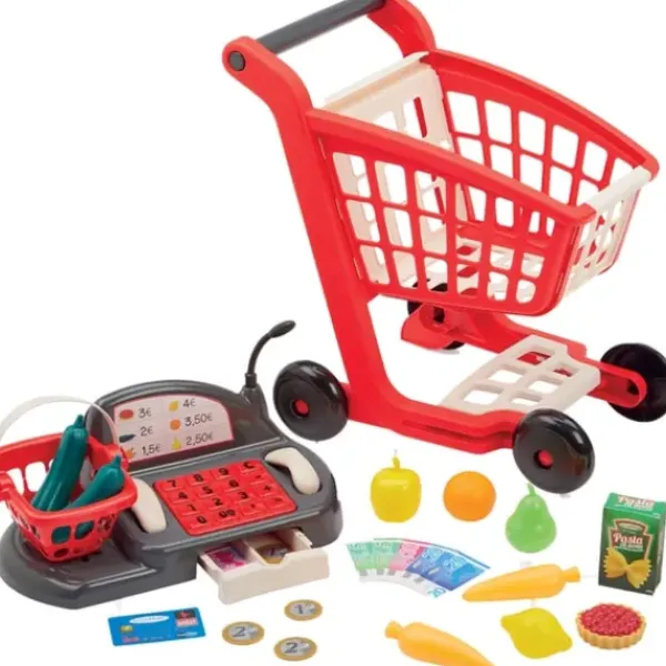 Ecoiffier Faire Comme Les Grands<Chariot Garni Et Caisse Enregistreuse