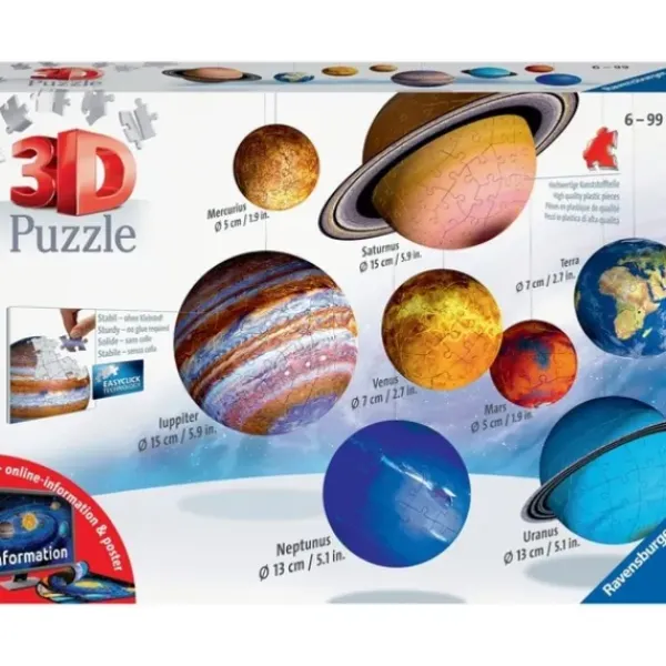 Ravensburger Puzzles 3D<Coffret 8 Puzzles 3D - Systeme Solaire