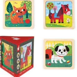 Janod Puzzles Bois<Coffret 3 Puzzles Tornado Titus Et Felix