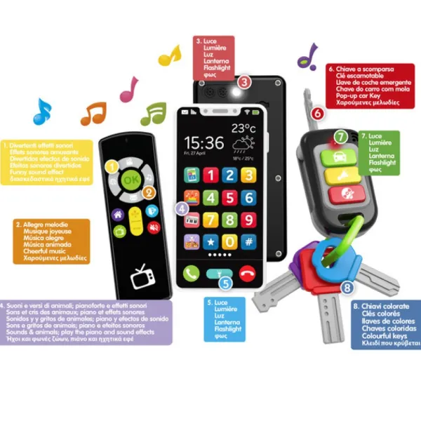 Baby Smile Activités D'éveil<Coffret Baby Smartphone + Cles De Voiture + Telecommande
