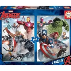 Educa Puzzle 500 À 1000 Pièces<Deux Puzzles Marvel Avengers