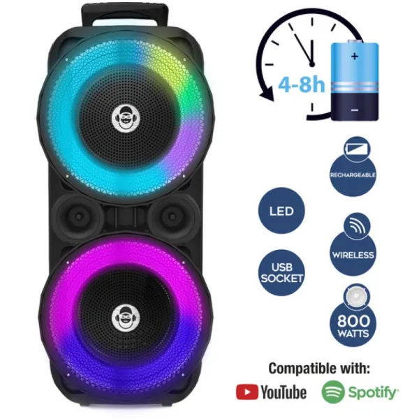 Music Star Enceintes Bluetooth Et Casques Audio<Enceinte Musicale Avec Jeux De Lumiere Djx-801