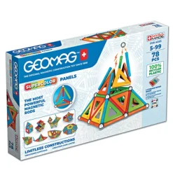 Geomag Constructions Magnétiques, Billes< - Ecofriendly 78 Pieces Panels Supercolor