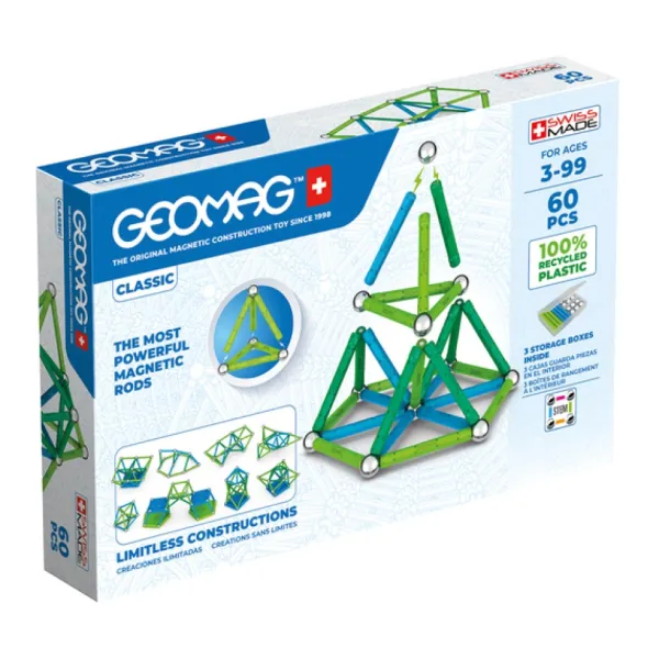 Geomag Constructions Magnétiques, Billes< Ecofriendly 60 Pieces - Couleur