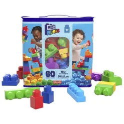Mega Bloks 1Er Age<Grand Sac De Construction 60 Briques - Bleu