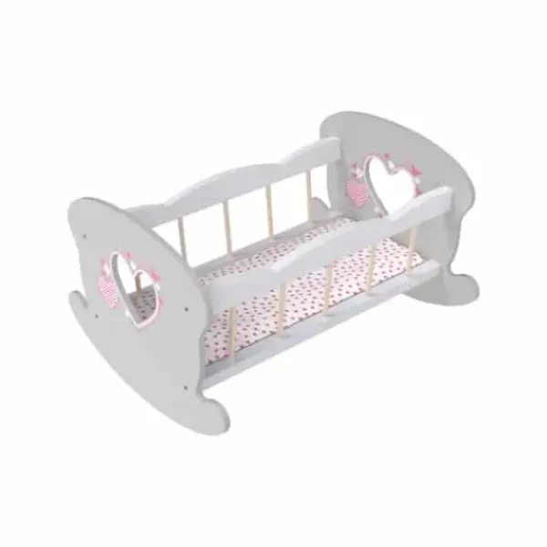 LOVE BEBE Accessoires Poupons<Lit A Bascule En Bois Pour Poupon