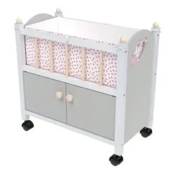 LOVE BEBE Accessoires Poupons<Lit De Poupon En Bois Avec Roues 50 Cm