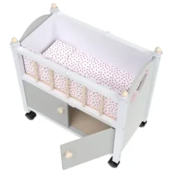 LOVE BEBE Accessoires Poupons<Lit De Poupon En Bois Avec Roues 50 Cm