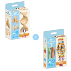 WOOD N PLAY Planchettes Et Construction En Bois<Lot De Barils De 300 Planchettes En Bois Naturel Et Couleur