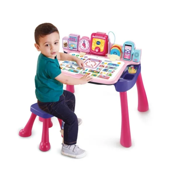 VTech Tableaux, Ardoises<Magi Bureau Interactif 5 En 1 Rose