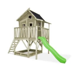 Exit Toys Aires De Jeux<Maison En Bois Crooky 550 Avec Toboggan Et Bac A Sable
