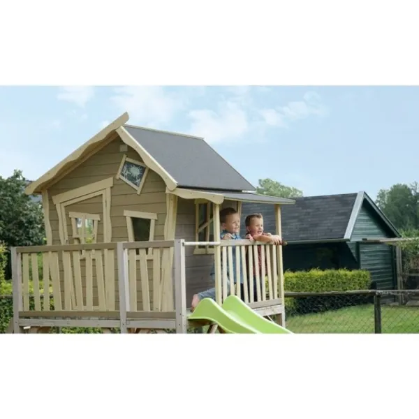Exit Toys Aires De Jeux<Maison En Bois Crooky 550 Avec Toboggan Et Bac A Sable