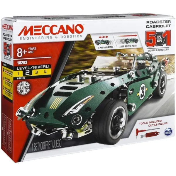 Meccano Meccano, Engrenages< - Cabriolet A Retro Friction 5 Modeles