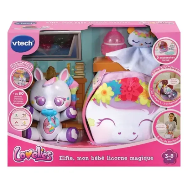 VTech Mini Poupées<Mini Poupee Lovelies - Elfie, Mon Bebe Licorne Magique