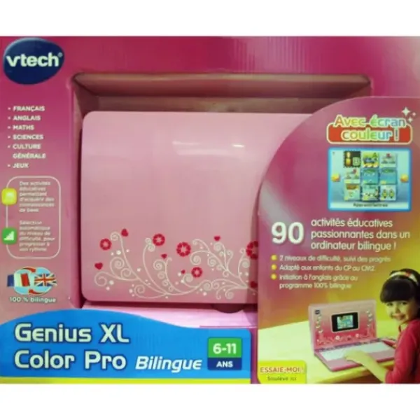 VTech Ordinateurs Et Jeux Interactifs<Ordinateur Genius Xl Color Pro Bilingue Rose