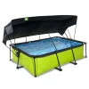 Exit Toys Bouées Jeux Gonflables Et Piscines<Piscine Lime 220 X 150 X 65 Avec Pompe Filtrante Et Voile D'Ombrage