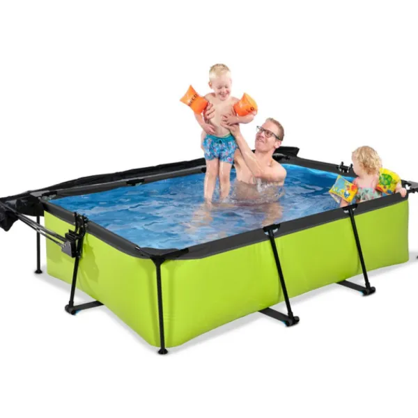 Exit Toys Bouées Jeux Gonflables Et Piscines<Piscine Lime 220 X 150 X 65 Avec Pompe Filtrante Et Voile D'Ombrage