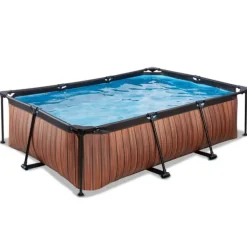 Exit Toys Bouées Jeux Gonflables Et Piscines<Piscine Rectangulaire Wood 220 X 150 X 65 Avec Pompe Filtrante