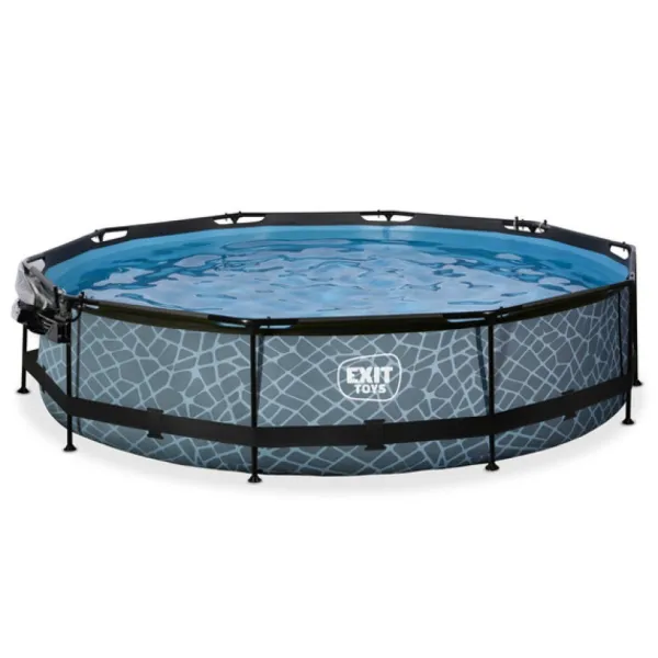 Exit Toys Bouées Jeux Gonflables Et Piscines<Piscine Stone 360 X 76 Avec Pompe Filtrante Et Dome