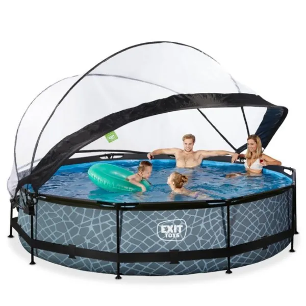 Exit Toys Bouées Jeux Gonflables Et Piscines<Piscine Stone 360 X 76 Avec Pompe Filtrante Et Dome