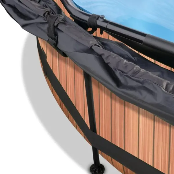 Exit Toys Bouées Jeux Gonflables Et Piscines<Piscine Wood 300 X 76 Avec Pompe Filtrante Et Voile D'Ombrage