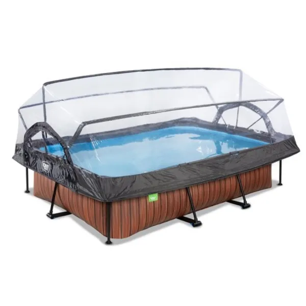 Exit Toys Bouées Jeux Gonflables Et Piscines<Piscine Wood 300 X 200 X 65 Avec Pompe Filtrante Et Dome