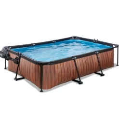 Exit Toys Bouées Jeux Gonflables Et Piscines<Piscine Wood 300 X 200 X 65 Avec Pompe Filtrante Et Dome