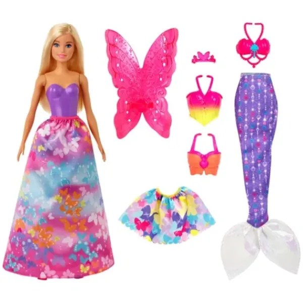 Mattel Barbie Et Poupées Mannequin<Poupee Barbie Dreamtopia Et Ses 3 Tenues