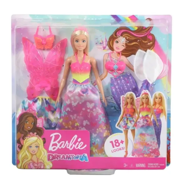 Mattel Barbie Et Poupées Mannequin<Poupee Barbie Dreamtopia Et Ses 3 Tenues