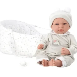 LOVE BEBE Poupons<Poupon Qui Pleure Gabriel Avec Couffin 40 Cm