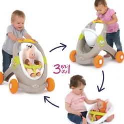 Smoby Poussettes Poupons<Poussette Minikiss Baby Walker 3 En 1