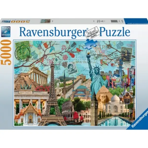 Ravensburger Autres Puzzles<Puzzle 5000 Pieces - Carte Postale Des Monuments
