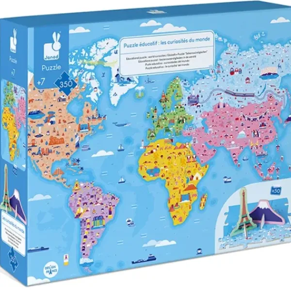 Janod Puzzles Enfants De 250 À 1000 Pièces<Puzzle Educatif - Les Curiosites Du Monde 350 Pieces