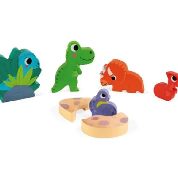 Janod Puzzles Bois<Puzzle En Bois Cache-Cache Dinosaures 6 Pieces