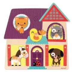 Janod Puzzles Bois<Puzzle Musical En Bois 5 Pieces Animaux