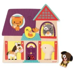 Janod Puzzles Bois<Puzzle Musical En Bois 5 Pieces Animaux