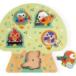 Janod Puzzles Bois<Puzzle Musical En Bois Les Oiseaux