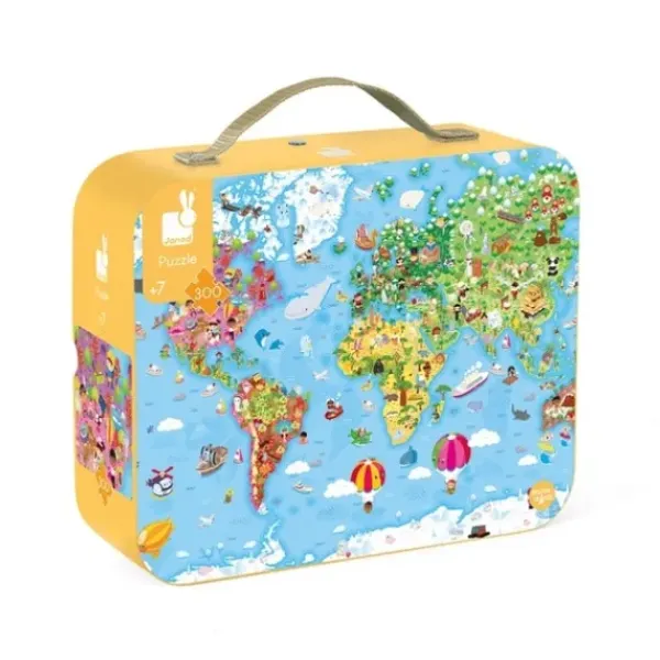 Janod Puzzles Enfants De 250 À 1000 Pièces<Puzzle Valise - Carte Du Monde - 300 Pieces