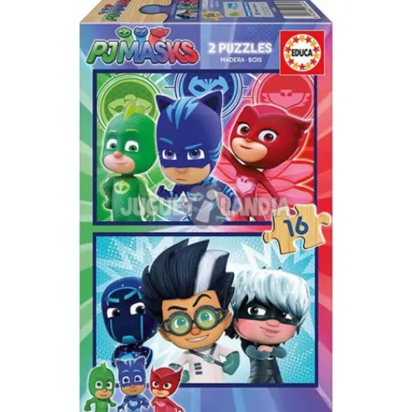 Educa Puzzles Bois<Pyjamasques-2 Puzzles En Bois De 16 Pieces