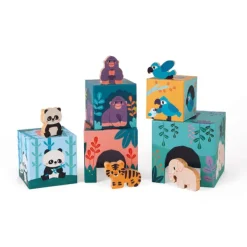Janod Jouets À Emboîter, À Empiler<Pyramide En Carton Et Figurines En Bois - Partenariat Wwf®