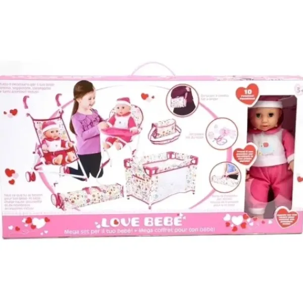 LOVE BEBE Poupons<Set Poupon Avec 4 Accessoires